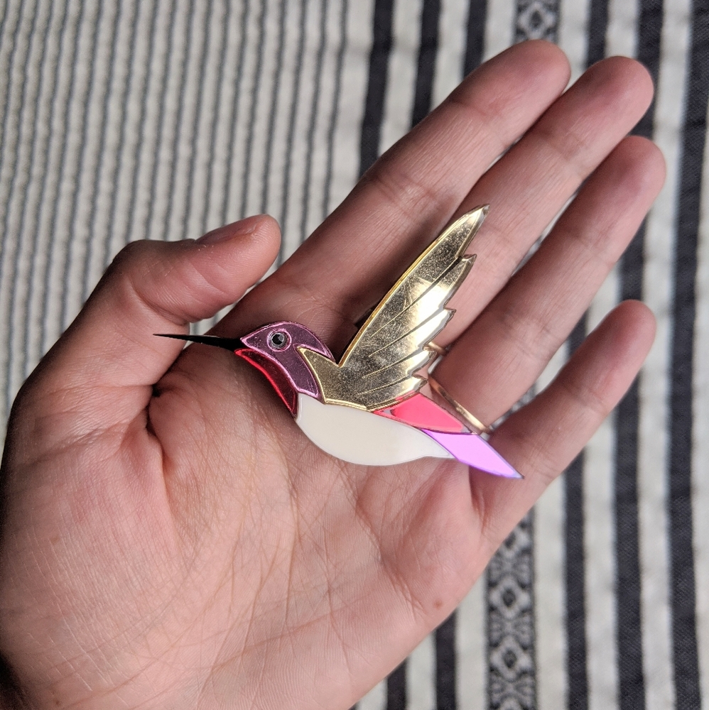 Designer Hummingbird brooche